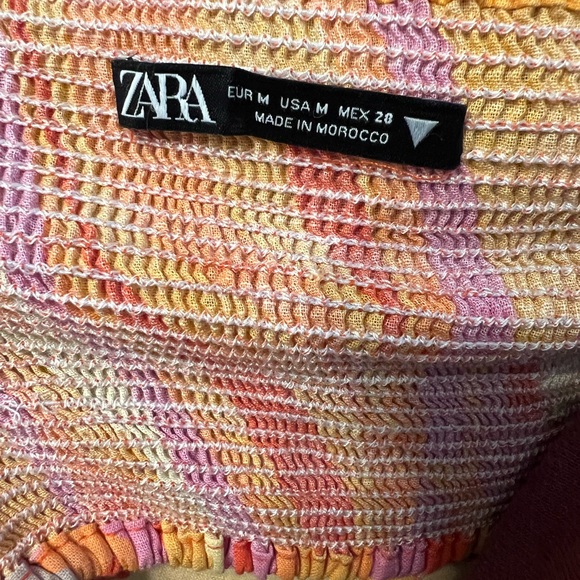 Women's ZARA Orange Pink Halter Crop Top M - Picture 5 of 8